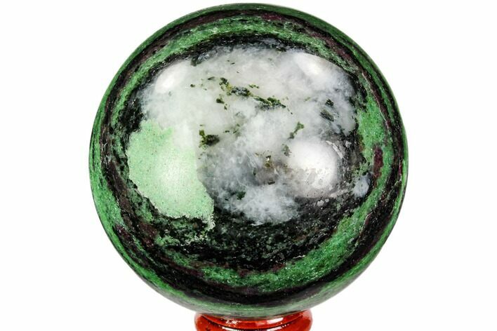 Polished Ruby Zoisite Sphere - Tanzania #112513